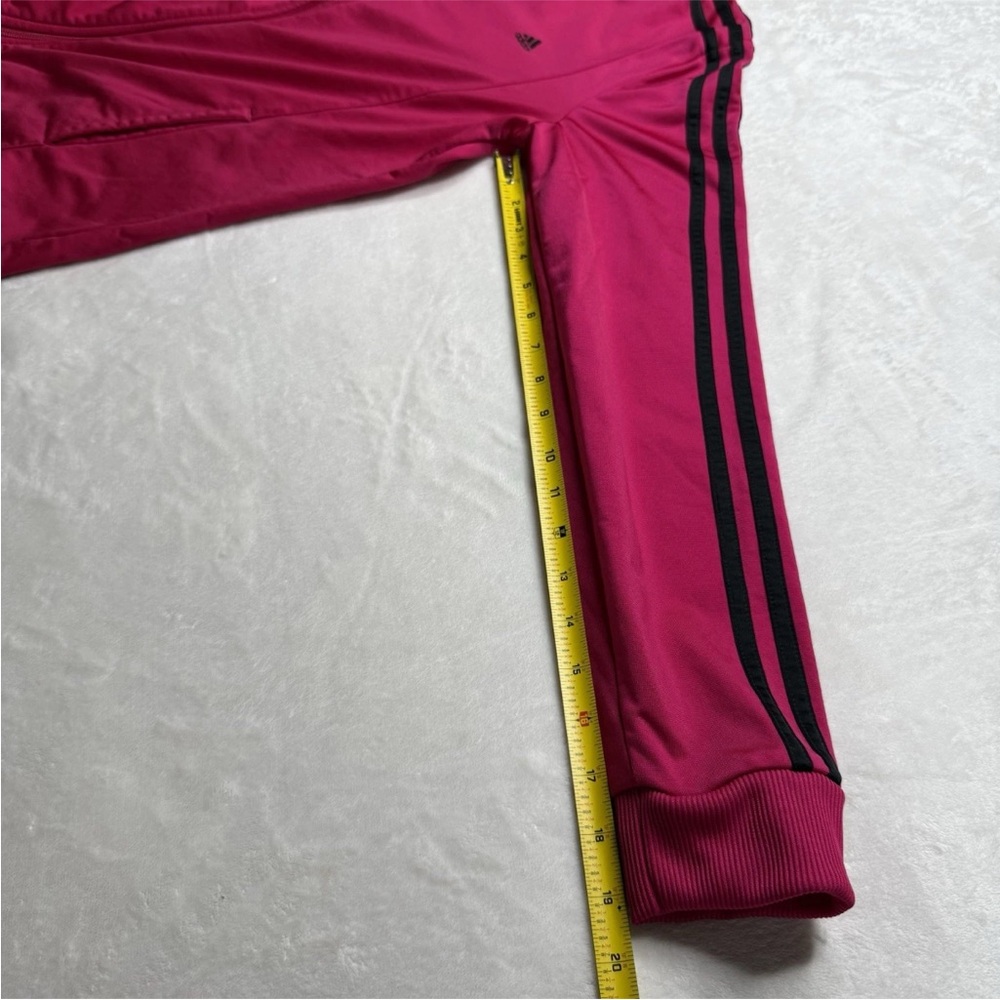 Adidas 3-Stripe Track Jacket Long Sleeve Full Zip Up Hot Pink Women Size Medium - Picture 5 of 6